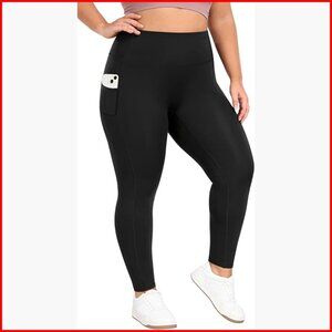 Plus Size Leggings with Pockets Tummy Control High Waist Yoga Pants